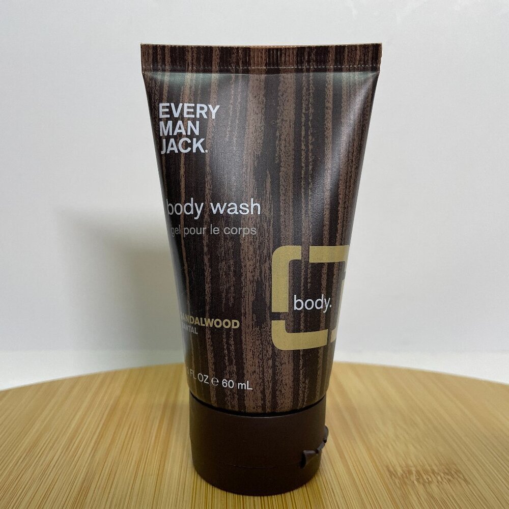Every Man Jack Body Wash Sandalwood 2 oz Moisturizing Travel Size Skin Care